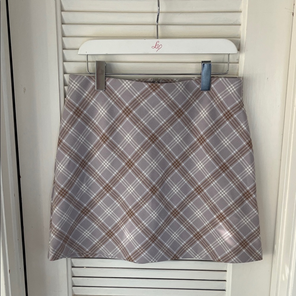 Plaid Wilfred A-Line Skirt in purple and Brown